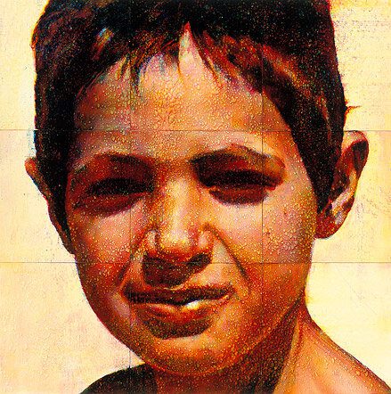 Boy Portrait Painting Stock Illustration